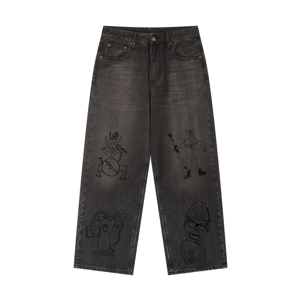 Vintage Wash Heavyweight Denim Jeans