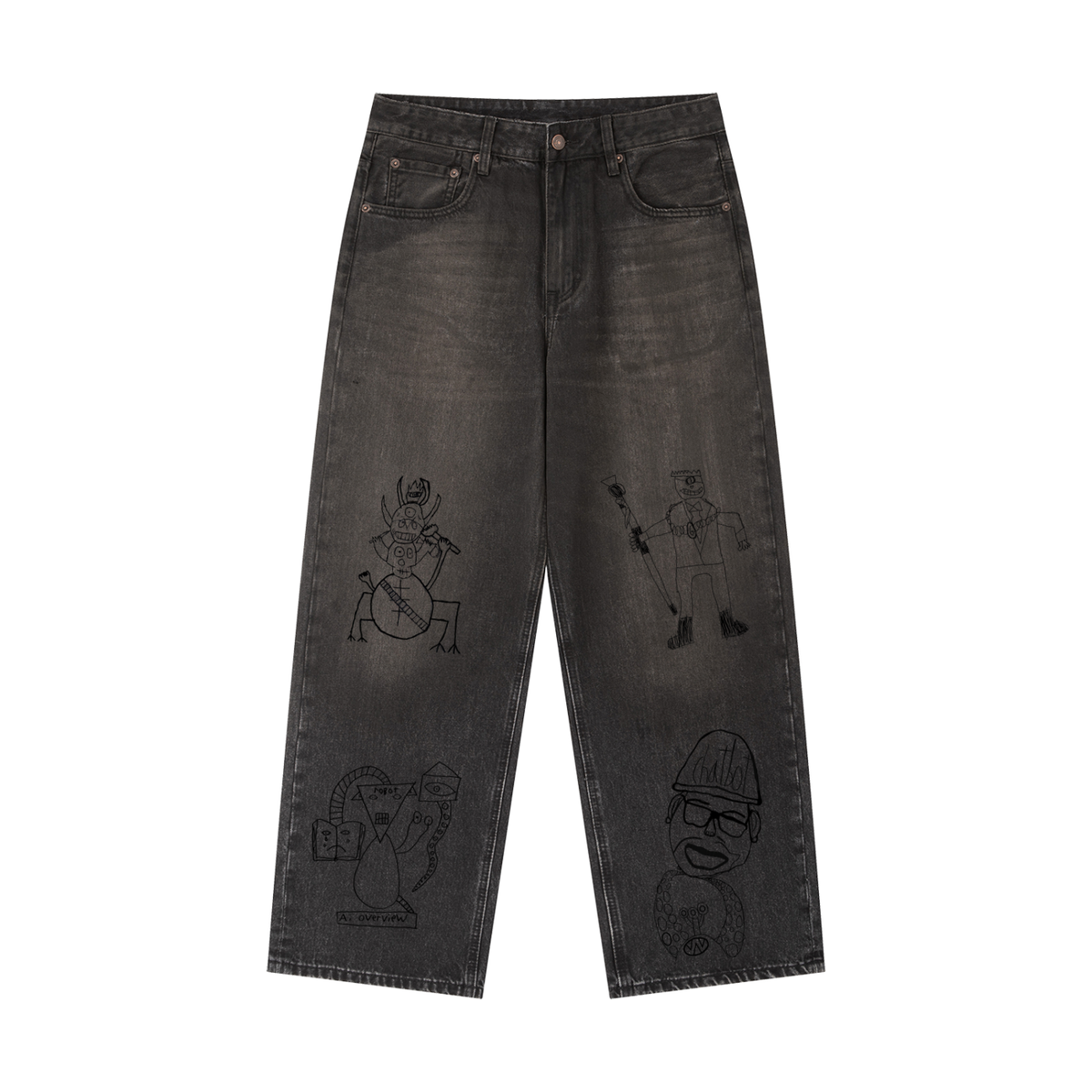 Vintage Wash Heavyweight Denim Jeans